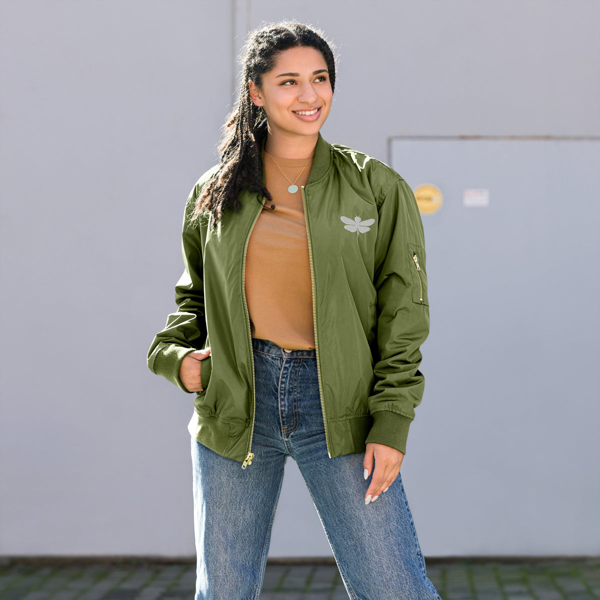 Dragonfly Perspective Premium recycled bomber jacket
