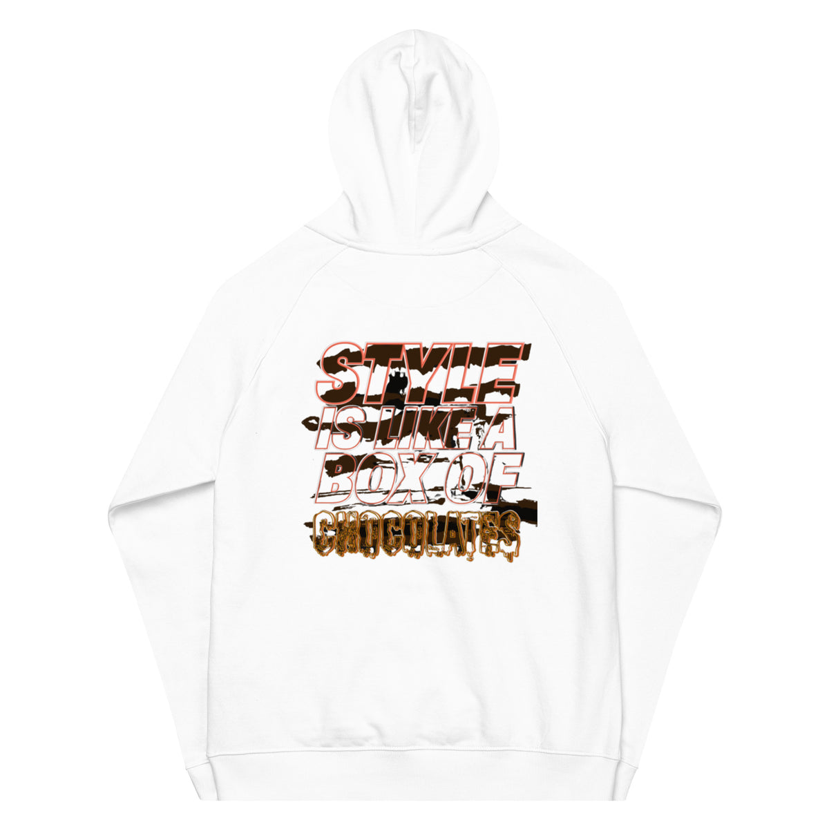 Melanated Masterpiece (Chocolates) Unisex eco raglan hoodie