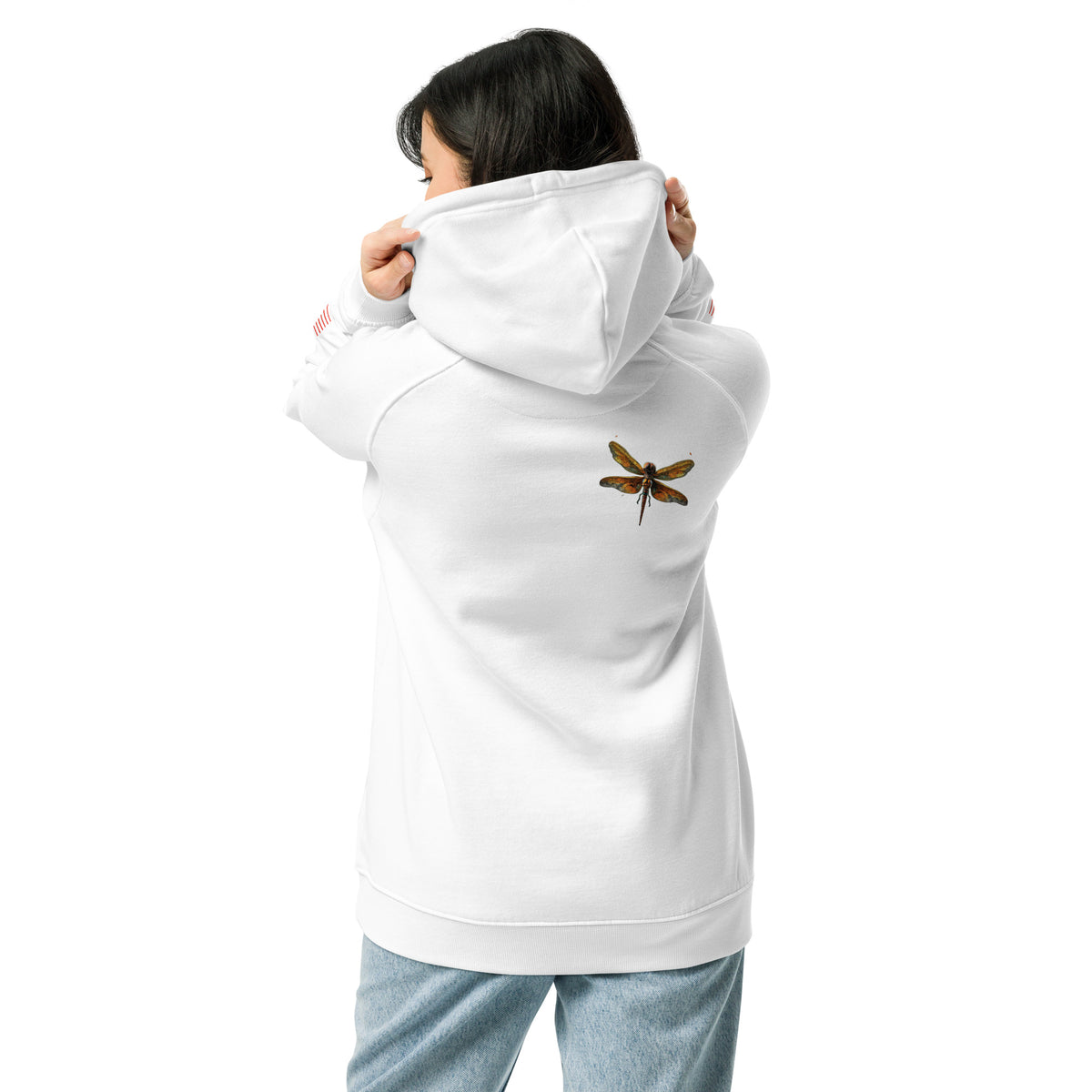 Crispy Dragonfly Unisex eco raglan hoodie