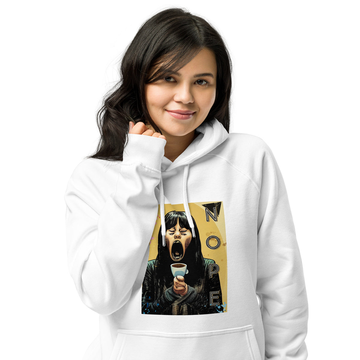 Nope! Coffee 1st Unisex eco raglan hoodie