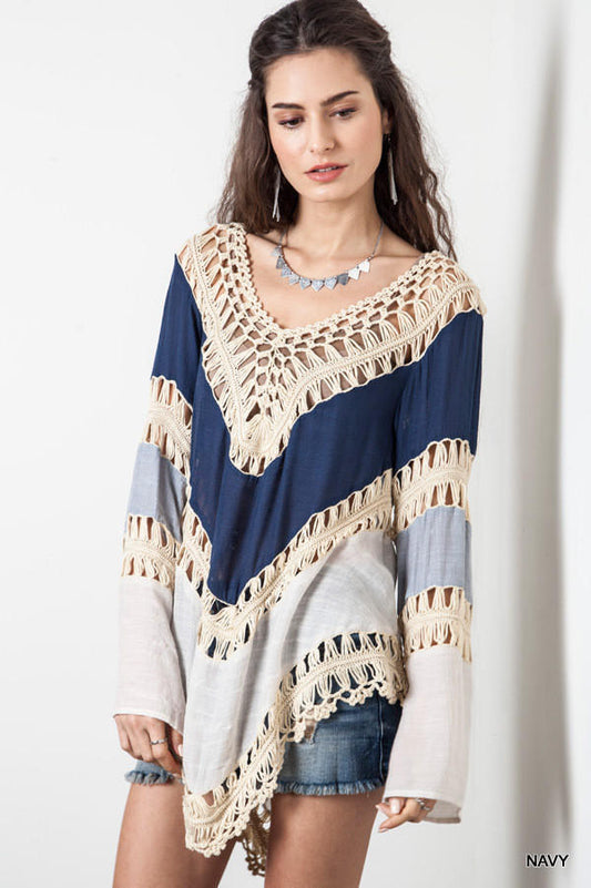 Female loose Bohemia beach blouse - Commercial Universe Boutique