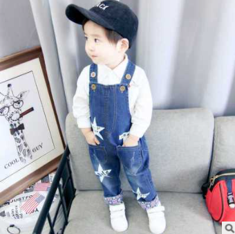 Toddler Infant Boys Long Pants Denim Overalls Dungarees - Commercial Universe Boutique