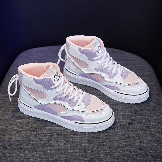 High Top White Shoes Women Flat Running Shoes Women - Commercial Universe Boutique