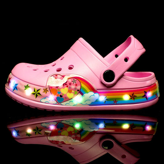 Children Cute Boys Girls Cartoon Cave Shoes Sandals LED - Commercial Universe Boutique