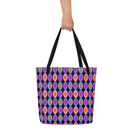 Dark Carnival Crispy All-Over Print Large Tote Bag