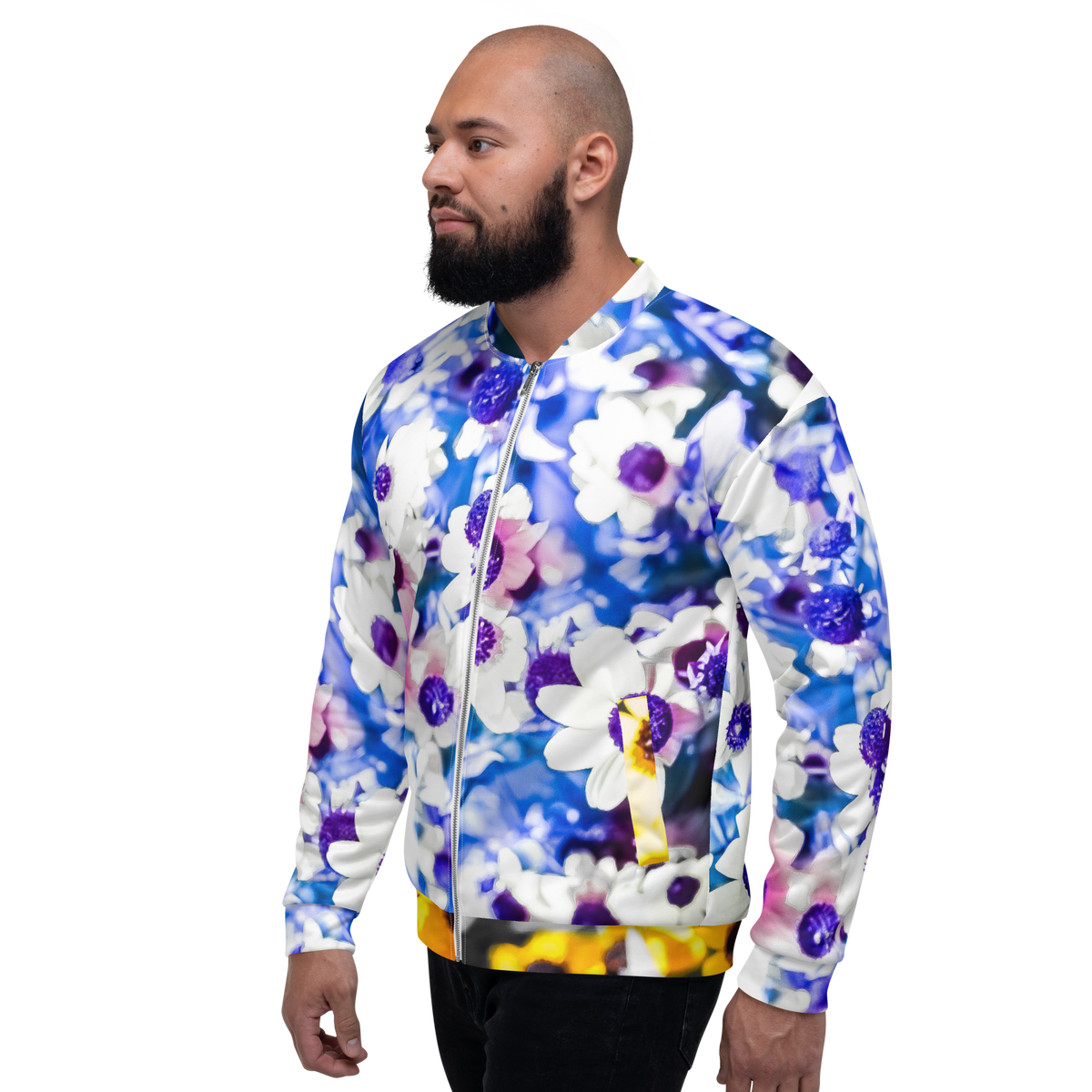 Fly Floral Unisex Flower Bomber Jacket - Commercial Universe Boutique