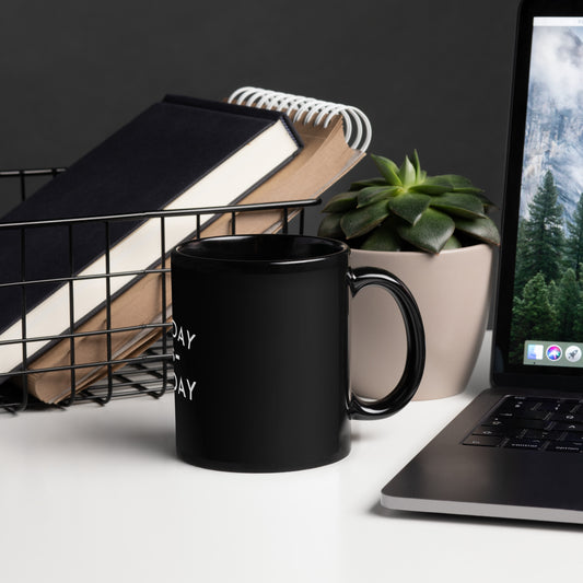 Everyday vs Monday Black Glossy Mug - Commercial Universe Boutique