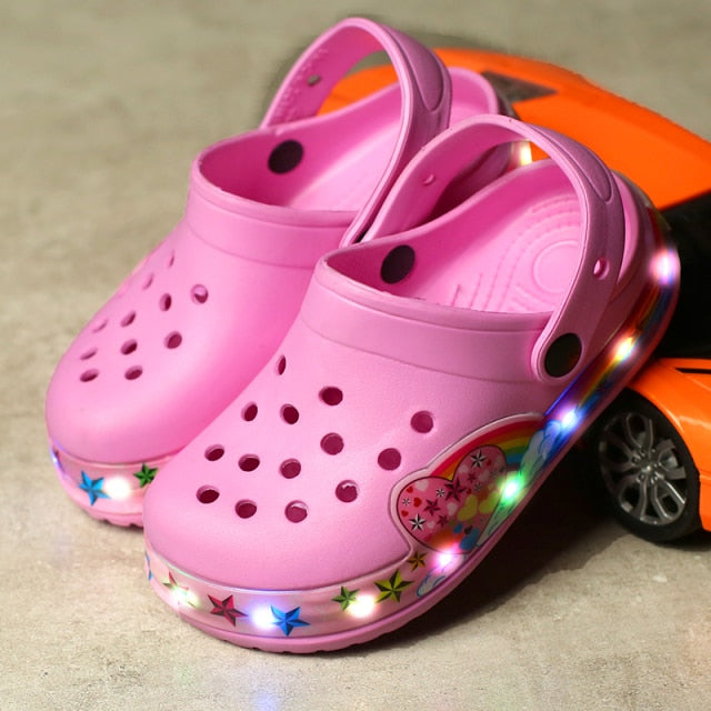 Children Cute Boys Girls Cartoon Cave Shoes Sandals LED - Commercial Universe Boutique