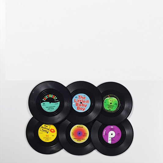 6pcs Vinyl Disk Coasters With Vinyl Record Player Holder - Commercial Universe Boutique