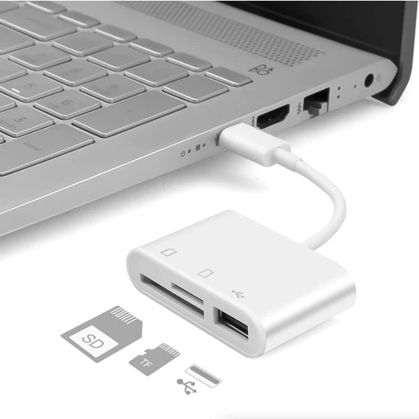 USB C 3 In 1 Hub Converter Type-C Adapter SD Card Reader For MacBook Pro Laptop