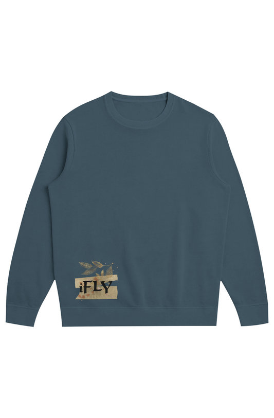 iFly (embroidery) Midweight Organic French Terry Crew