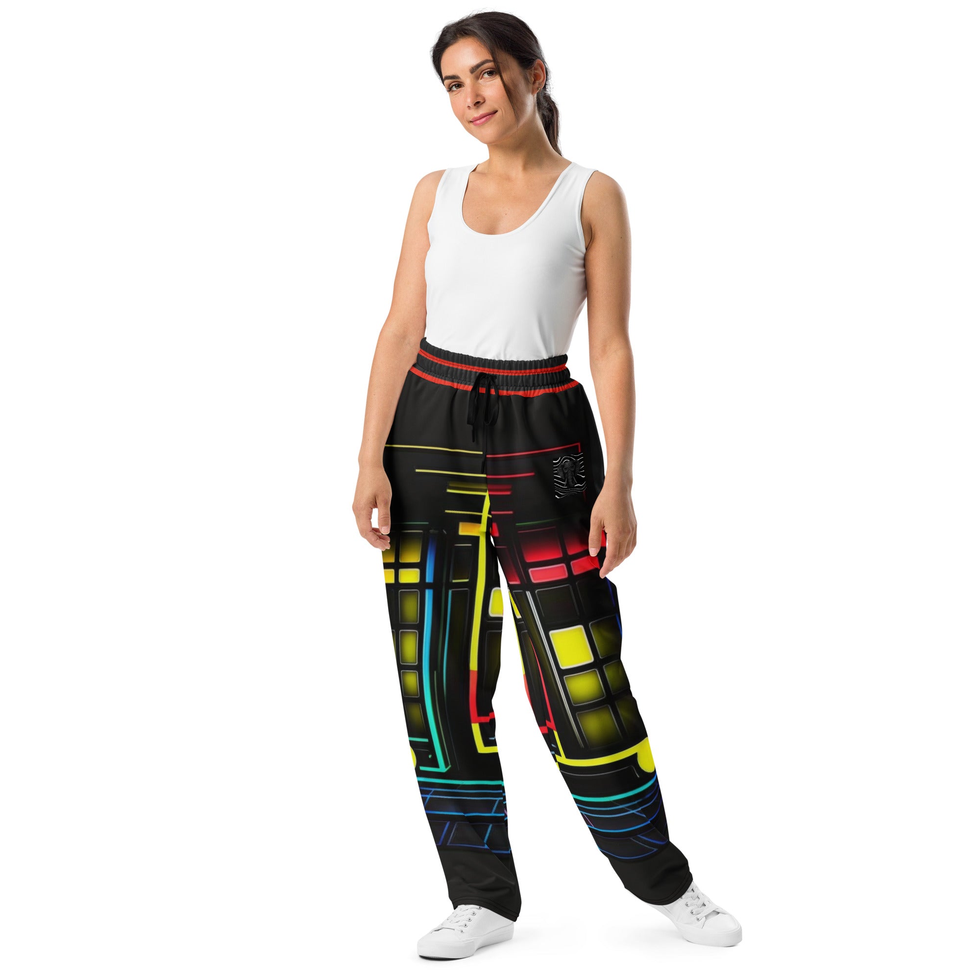 Abstract Black Wide-leg joggers