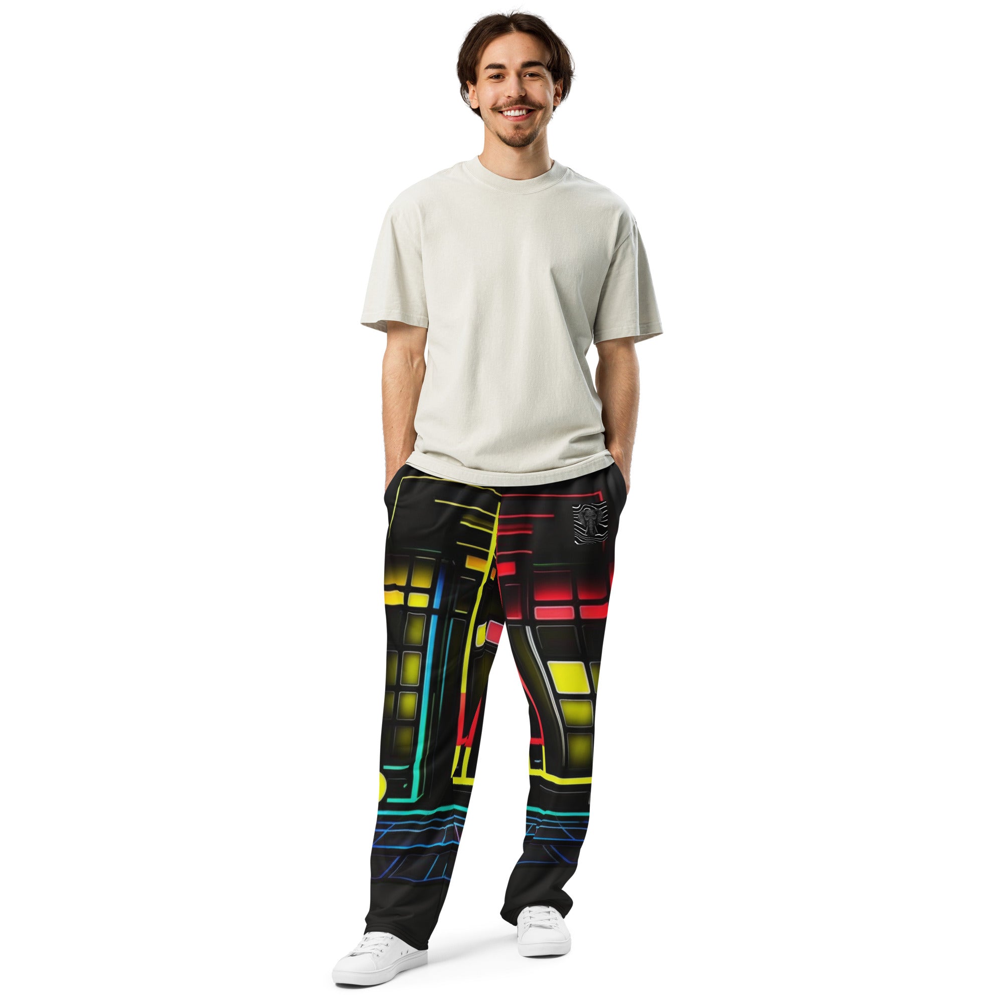 Abstract Black Wide-leg joggers