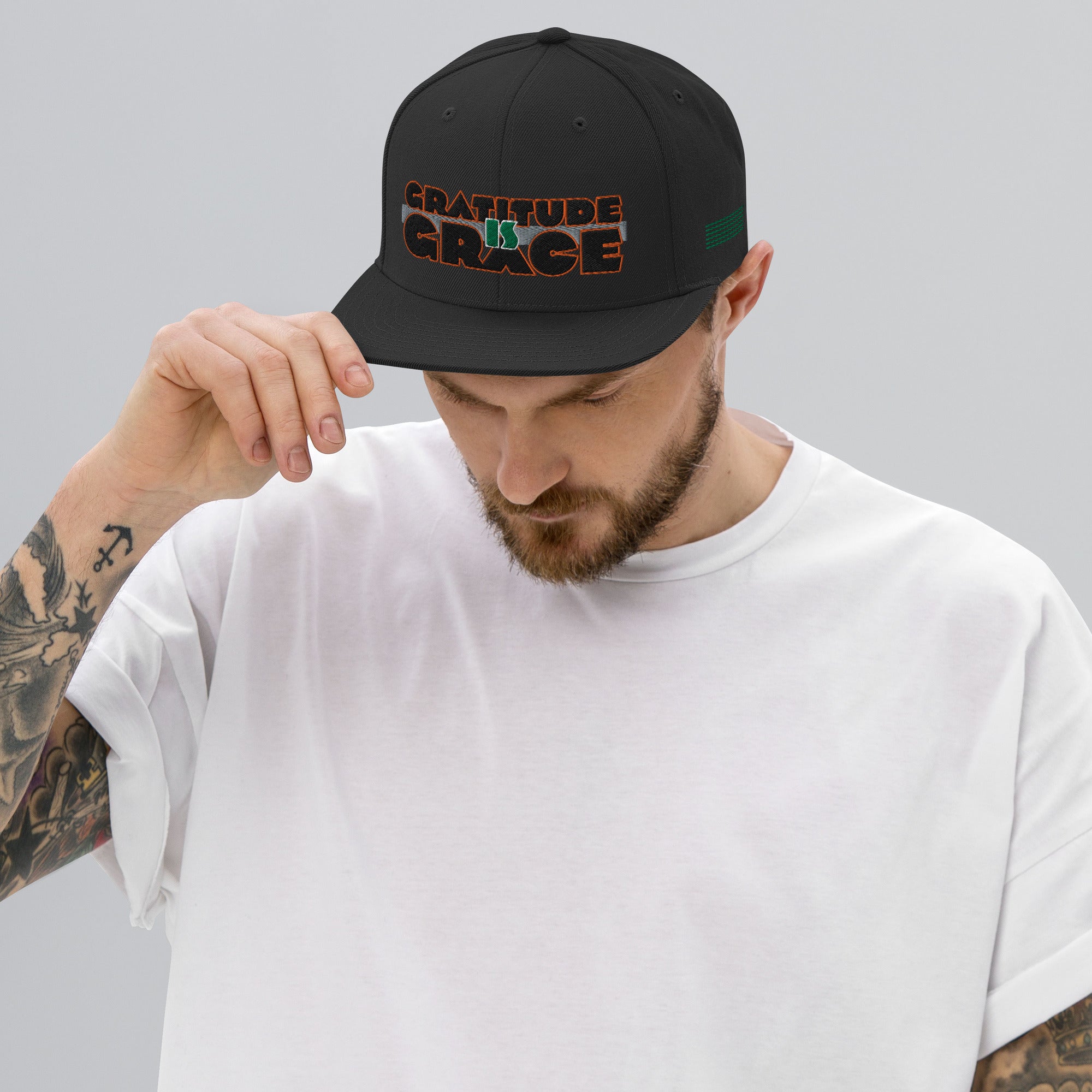 Gratitude is Grace Snapback Hat