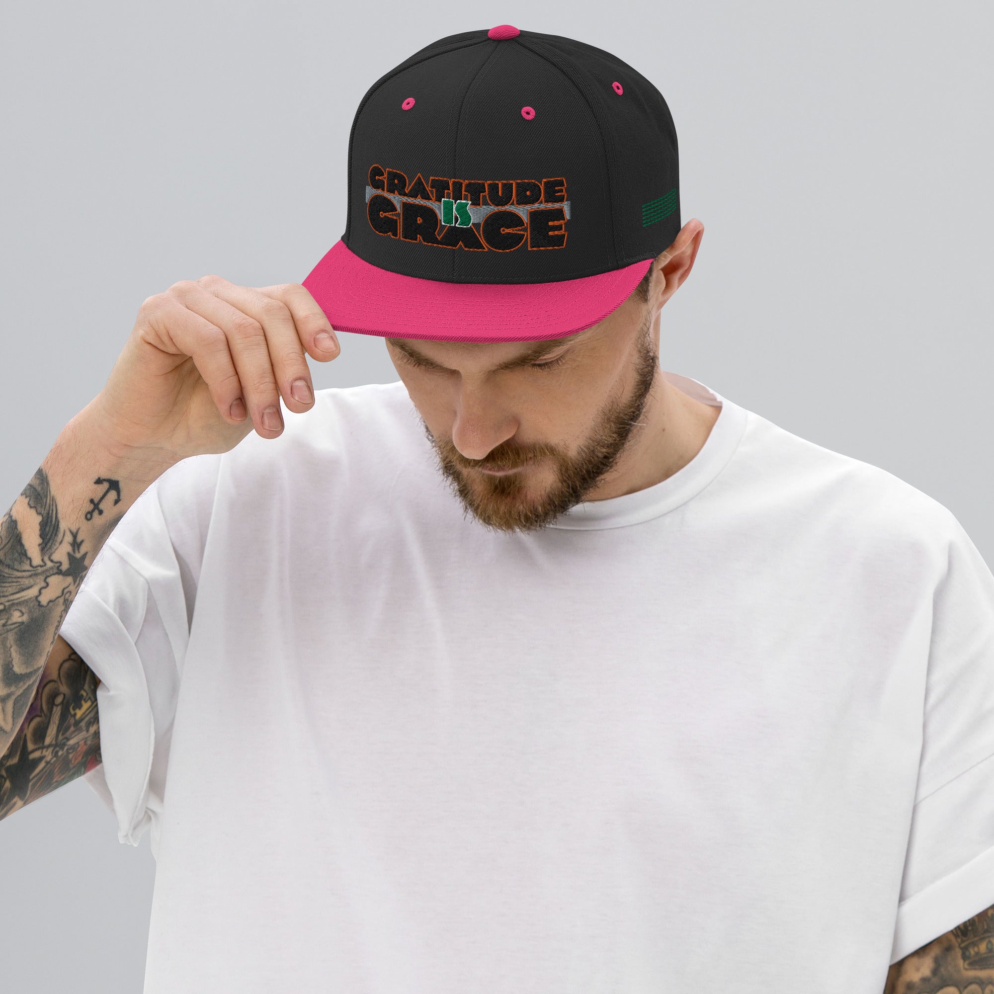 Gratitude is Grace Snapback Hat