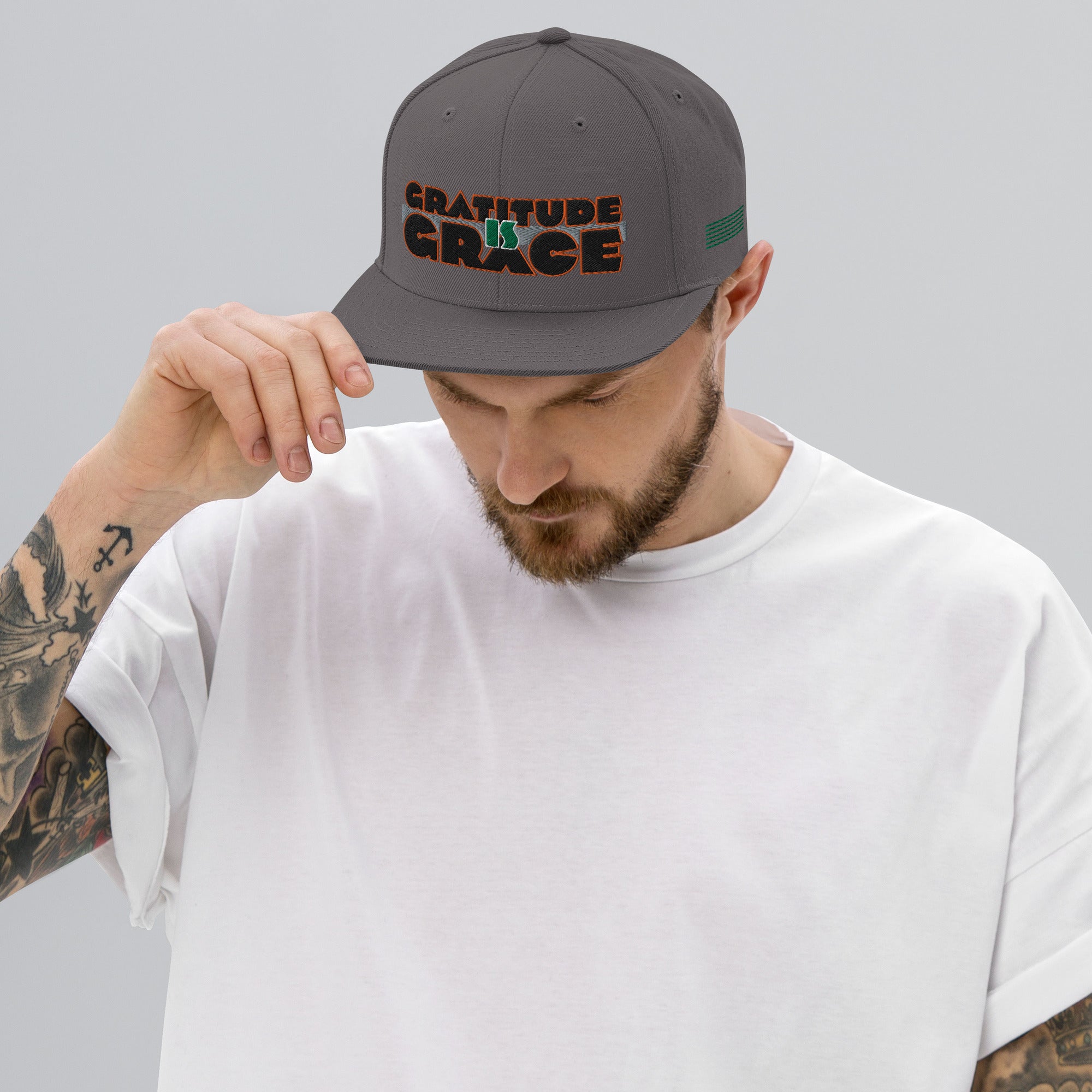 Gratitude is Grace Snapback Hat