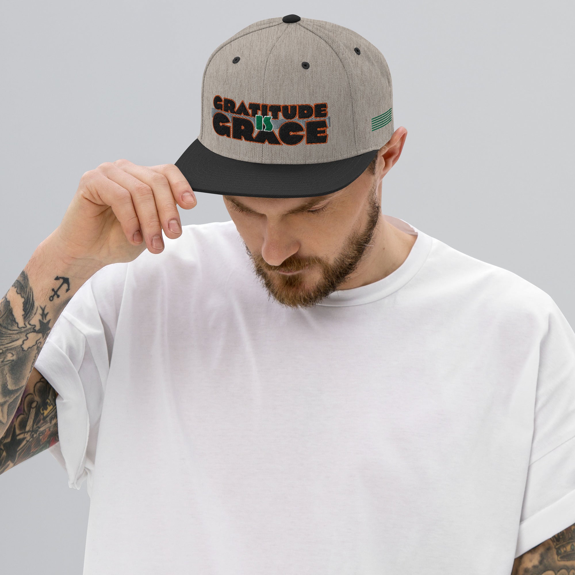 Gratitude is Grace Snapback Hat