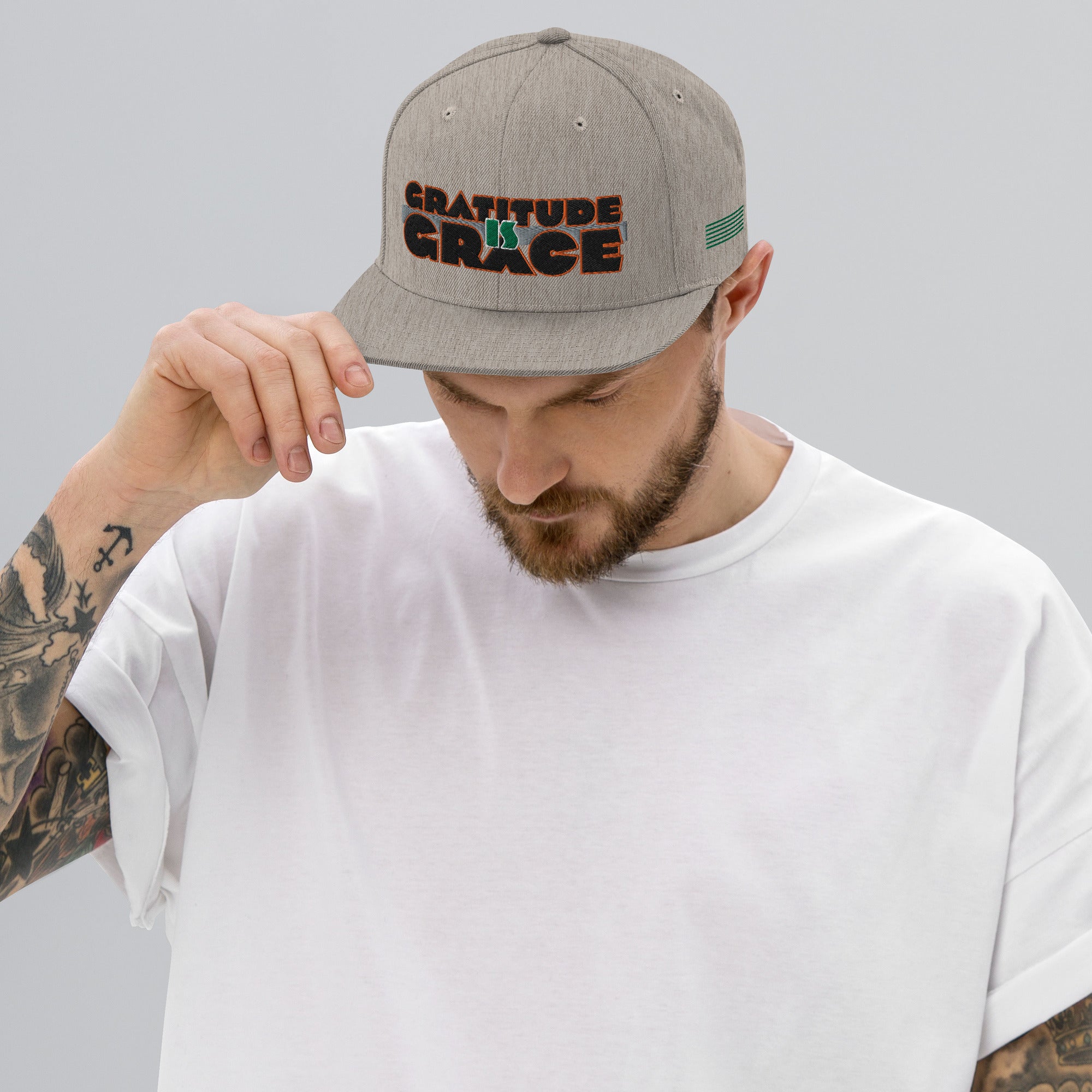 Gratitude is Grace Snapback Hat