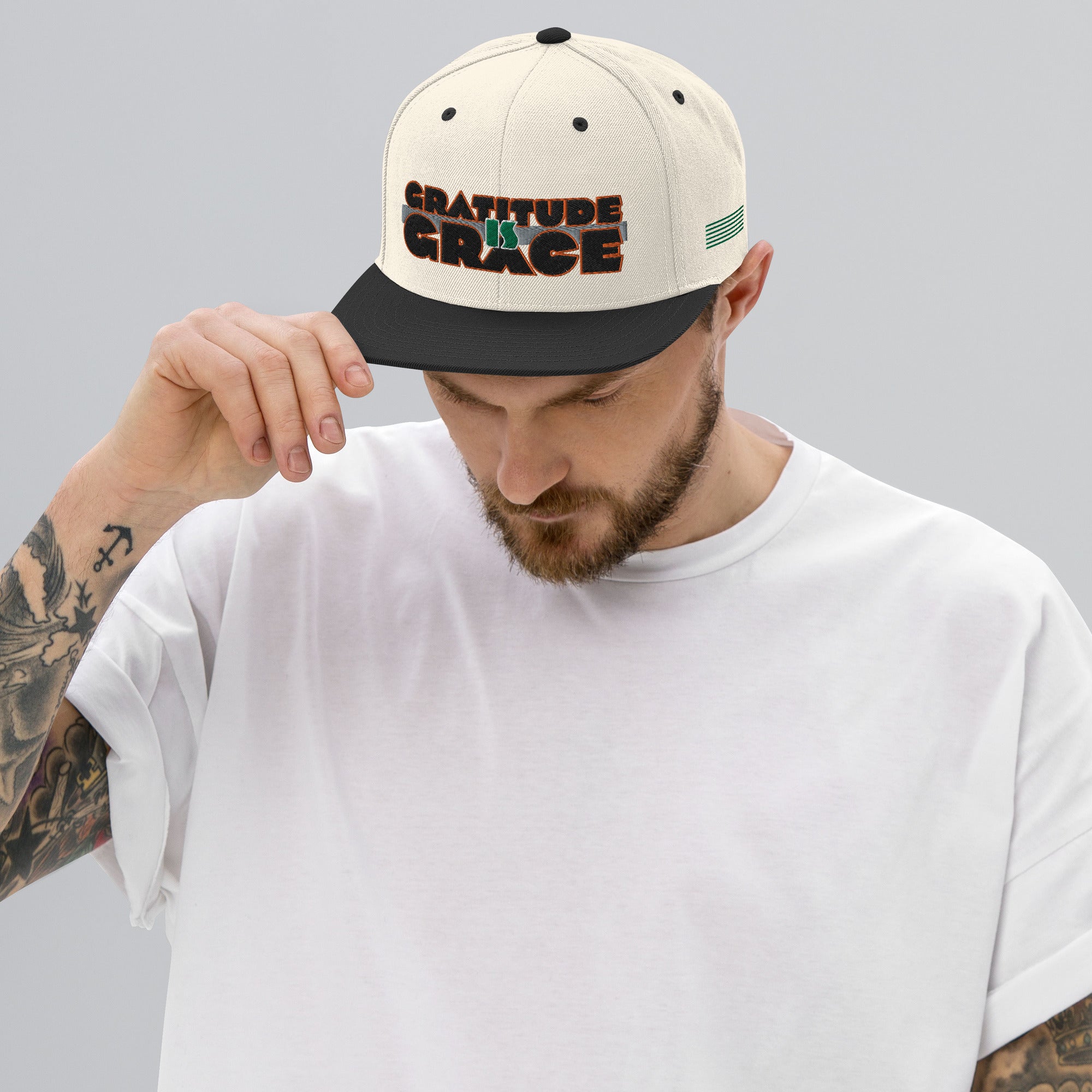 Gratitude is Grace Snapback Hat