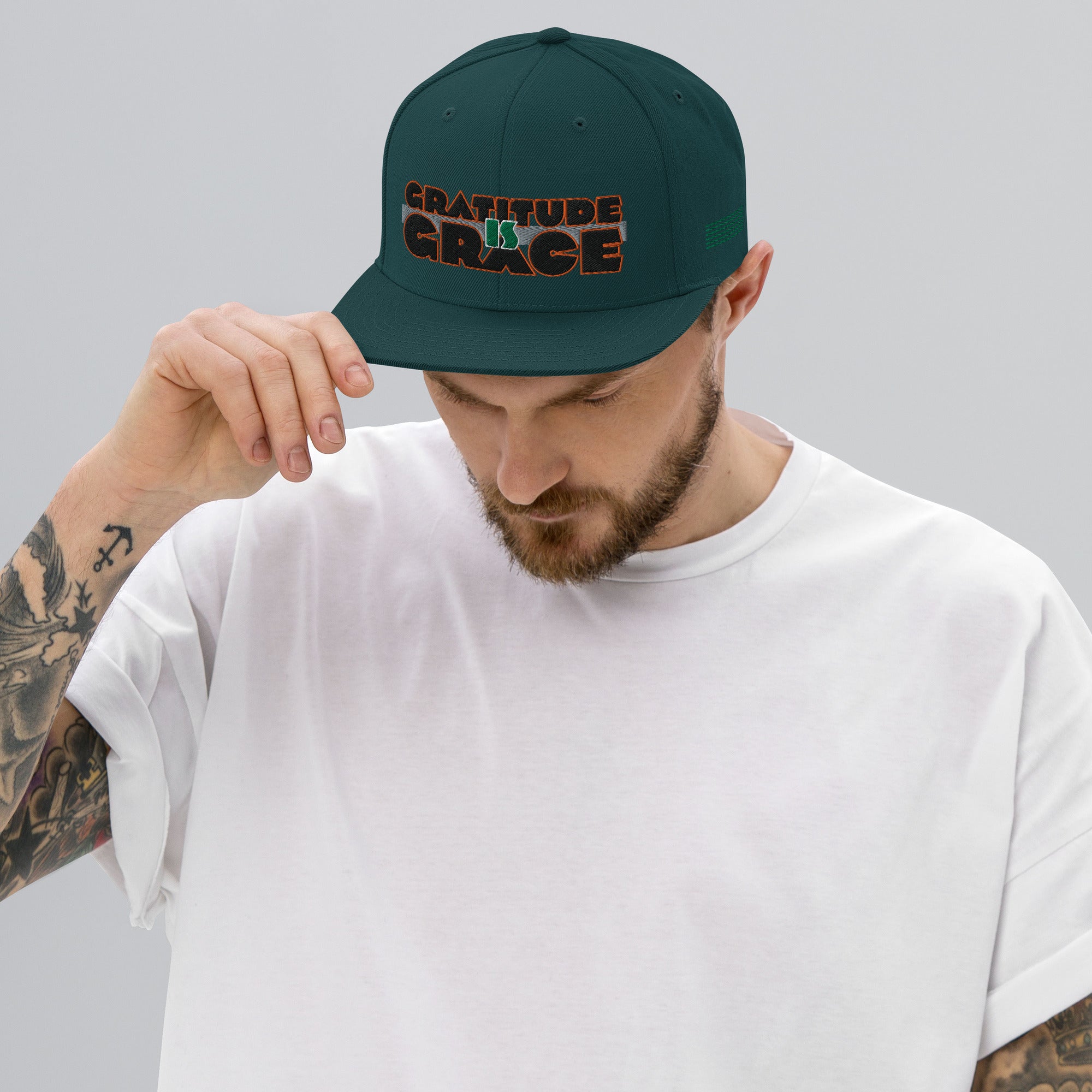 Gratitude is Grace Snapback Hat