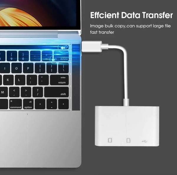 USB C 3 In 1 Hub Converter Type-C Adapter SD Card Reader For MacBook Pro Laptop