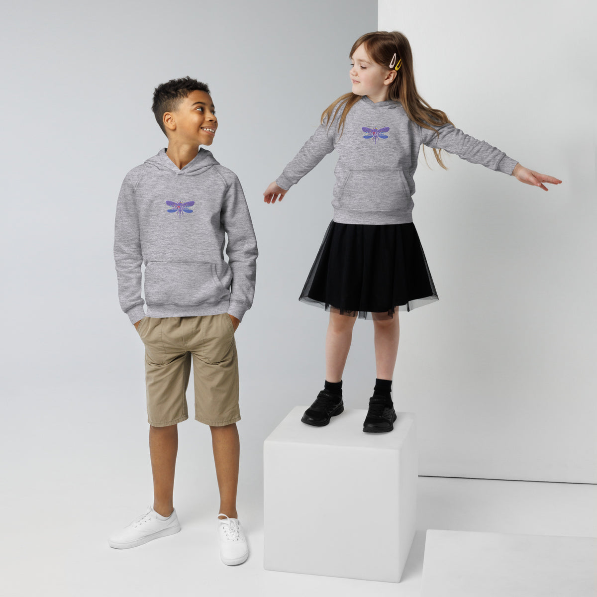 Dragonfly Perspective Kids eco hoodie