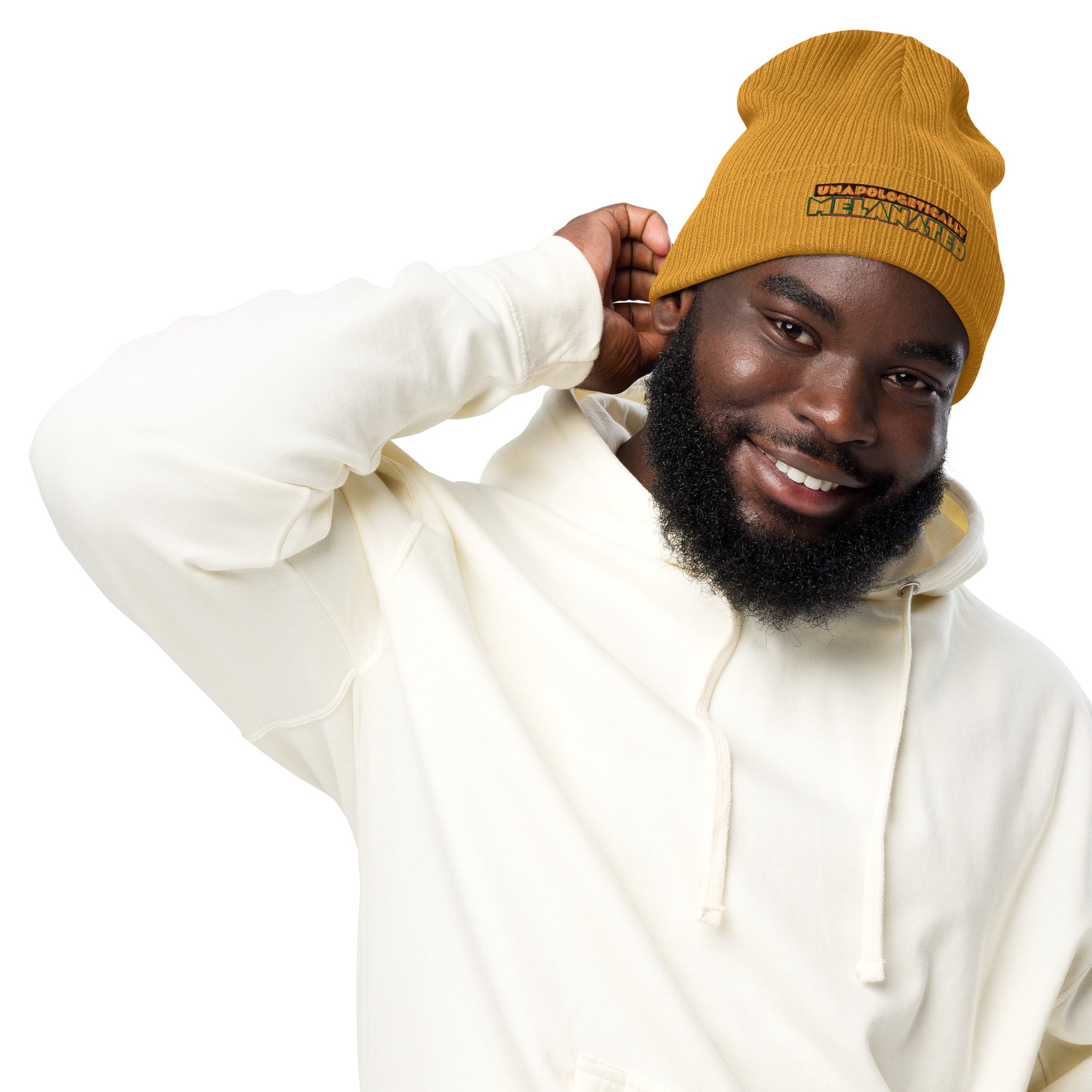 Unapologetically Melanated Organic ribbed beanie