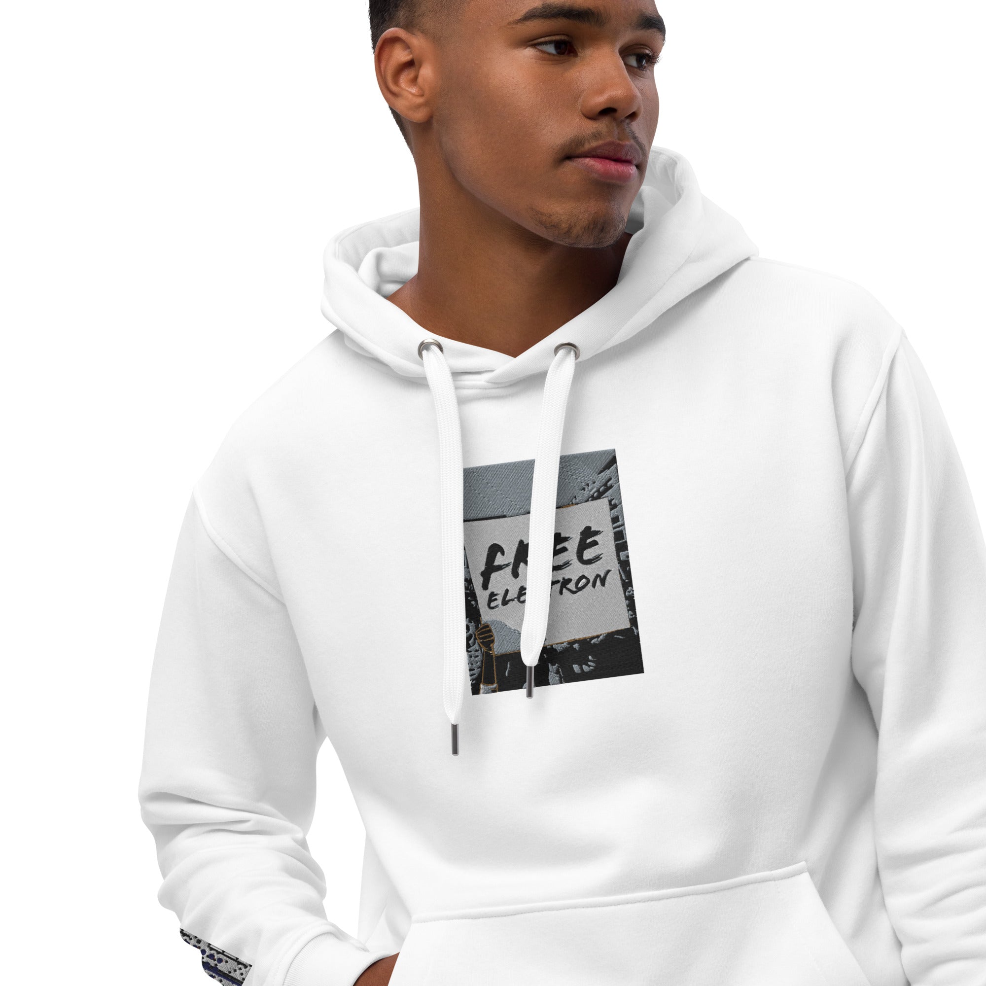 Free Electron Embroidery Premium eco hoodie