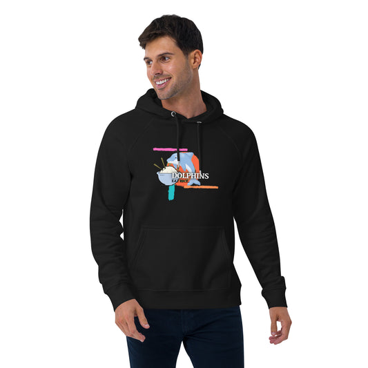 Dolphins Eat Rice Unisex eco raglan hoodie