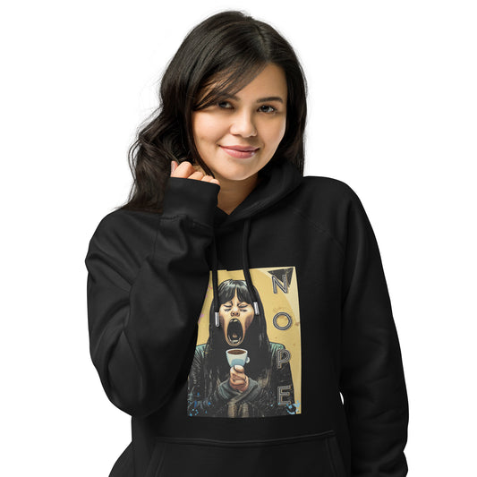 Nope! Coffee 1st Unisex eco raglan hoodie