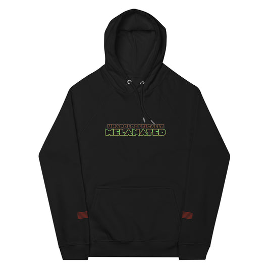 Unapologetically Melanated Unisex eco raglan hoodie