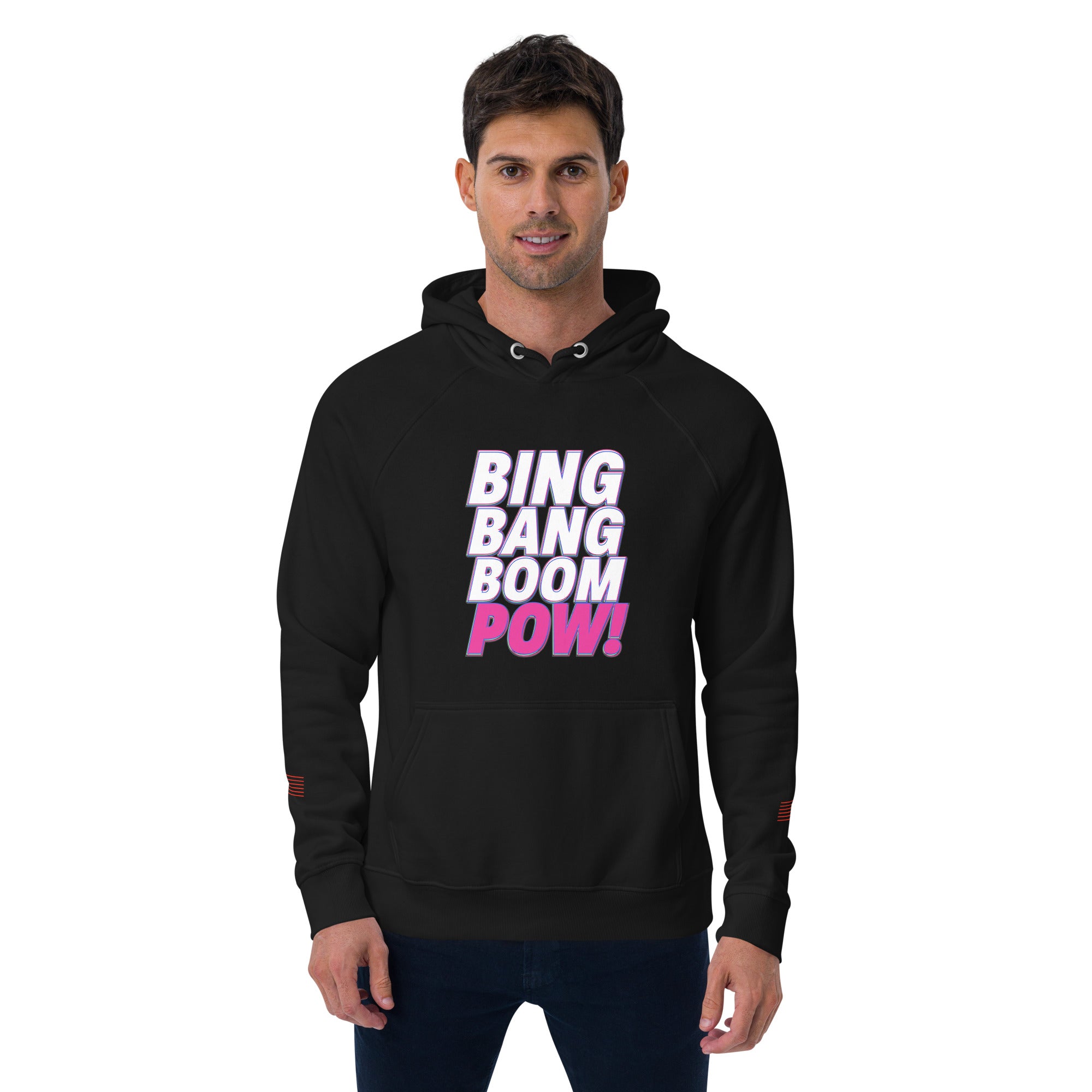 Bing Bang Boom POW! Unisex eco raglan hoodie