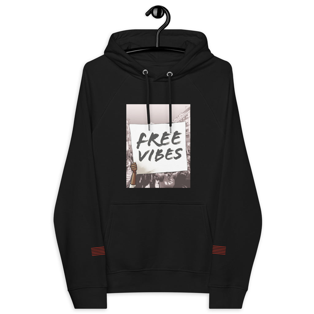 Free Vibes Protest Unisex eco raglan hoodie