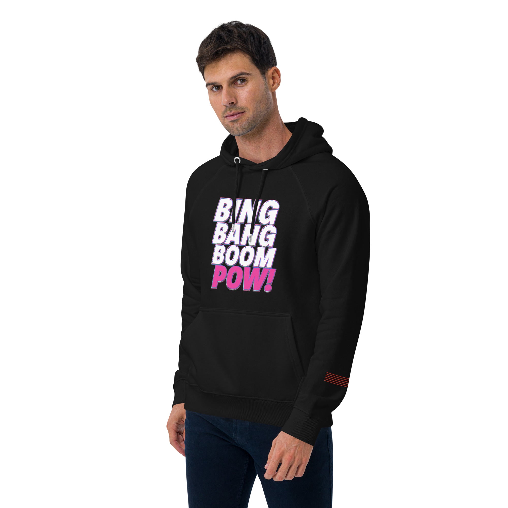 Bing Bang Boom POW! Unisex eco raglan hoodie