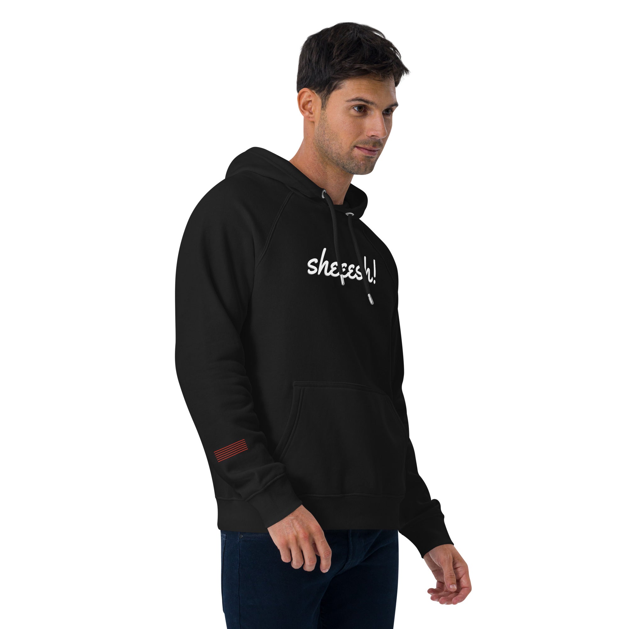 Sheeesh Unplug Unisex eco raglan hoodie