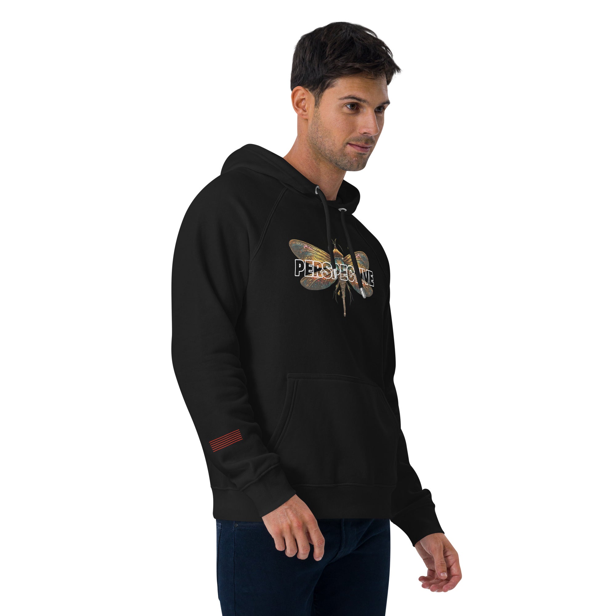 Dragonfly Perspective Unisex eco raglan hoodie