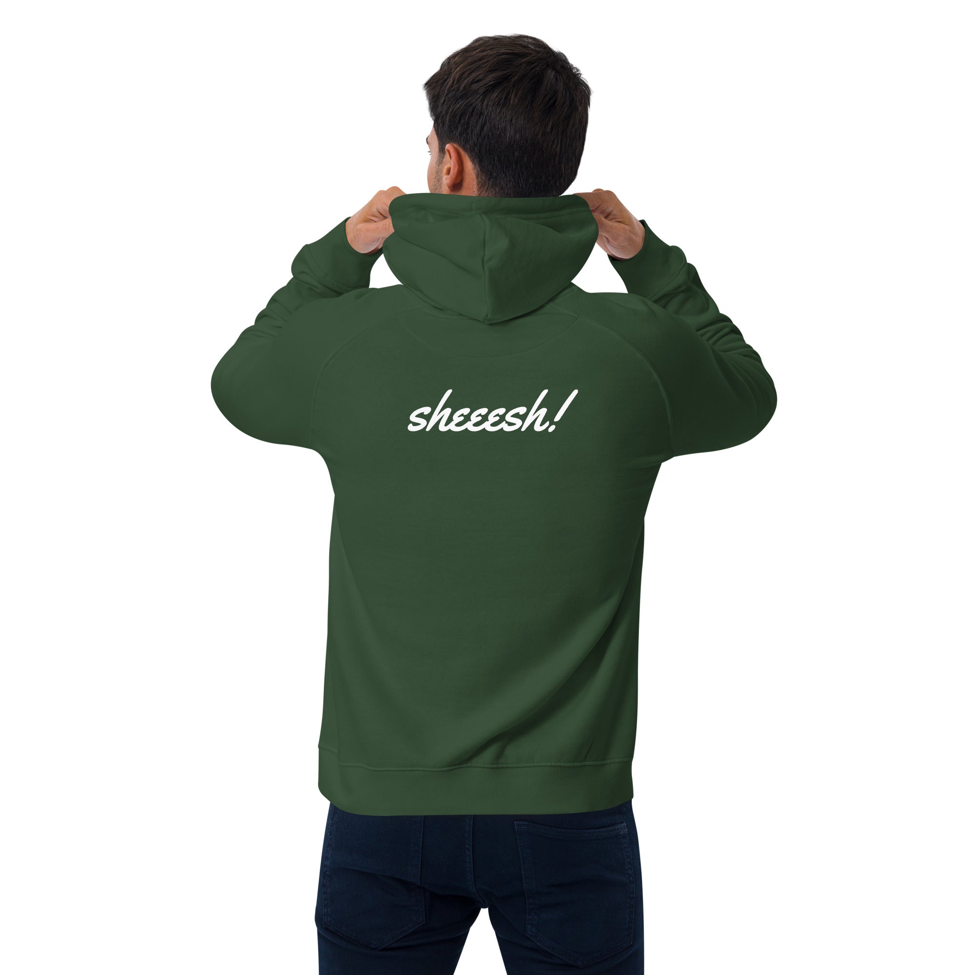 Cool Cat Chill Unisex eco raglan hoodie