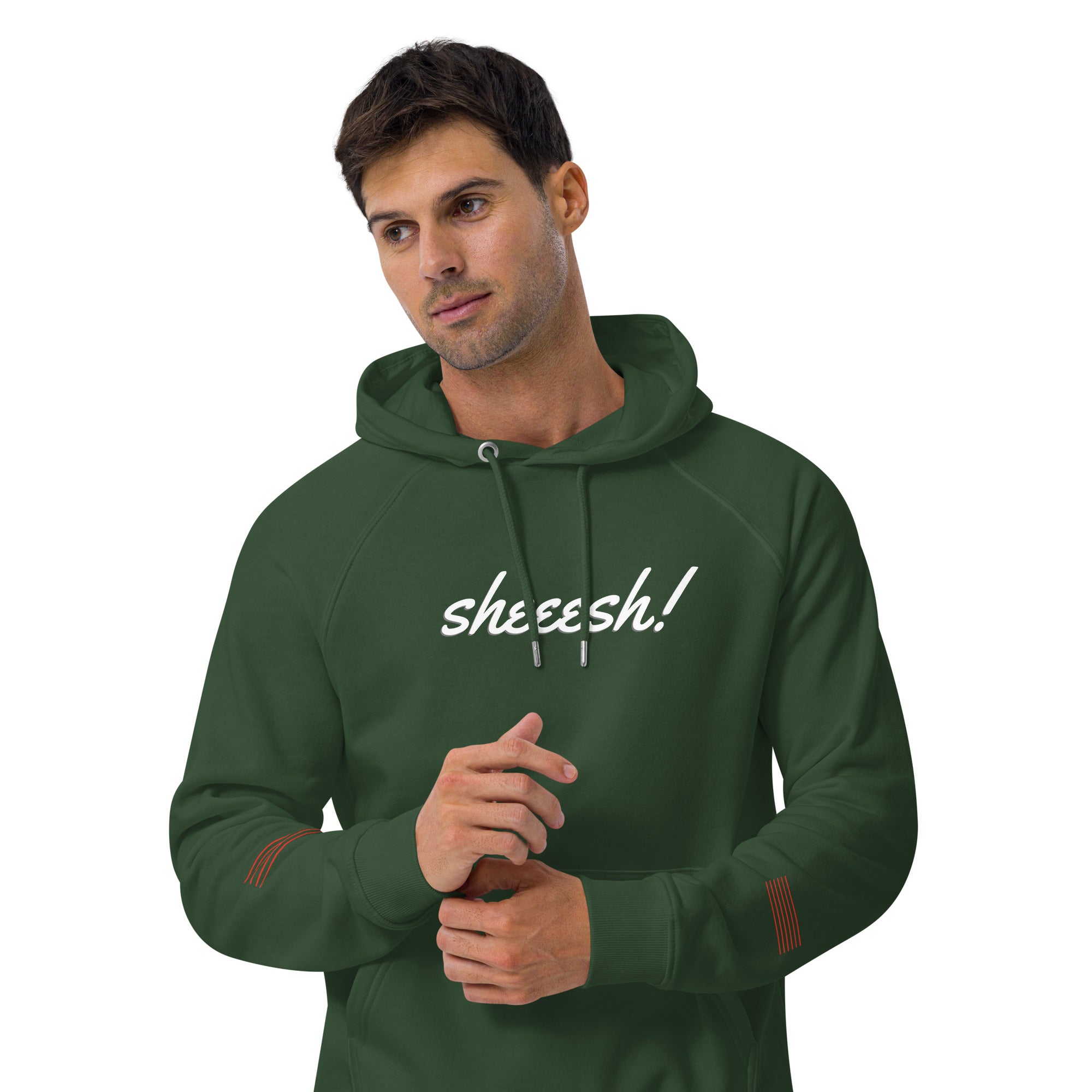 Sheeesh Unplug Unisex eco raglan hoodie