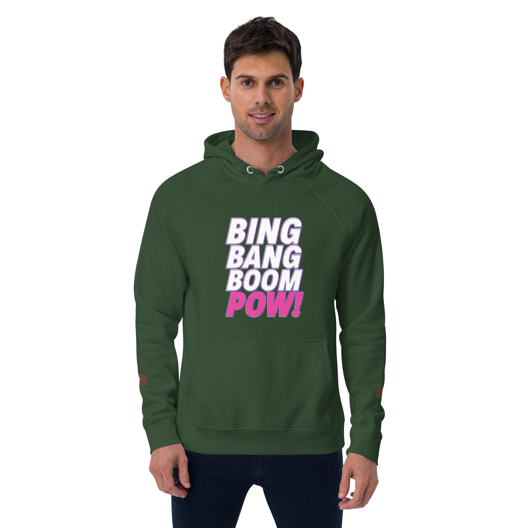 Bing Bang Boom POW! Unisex eco raglan hoodie