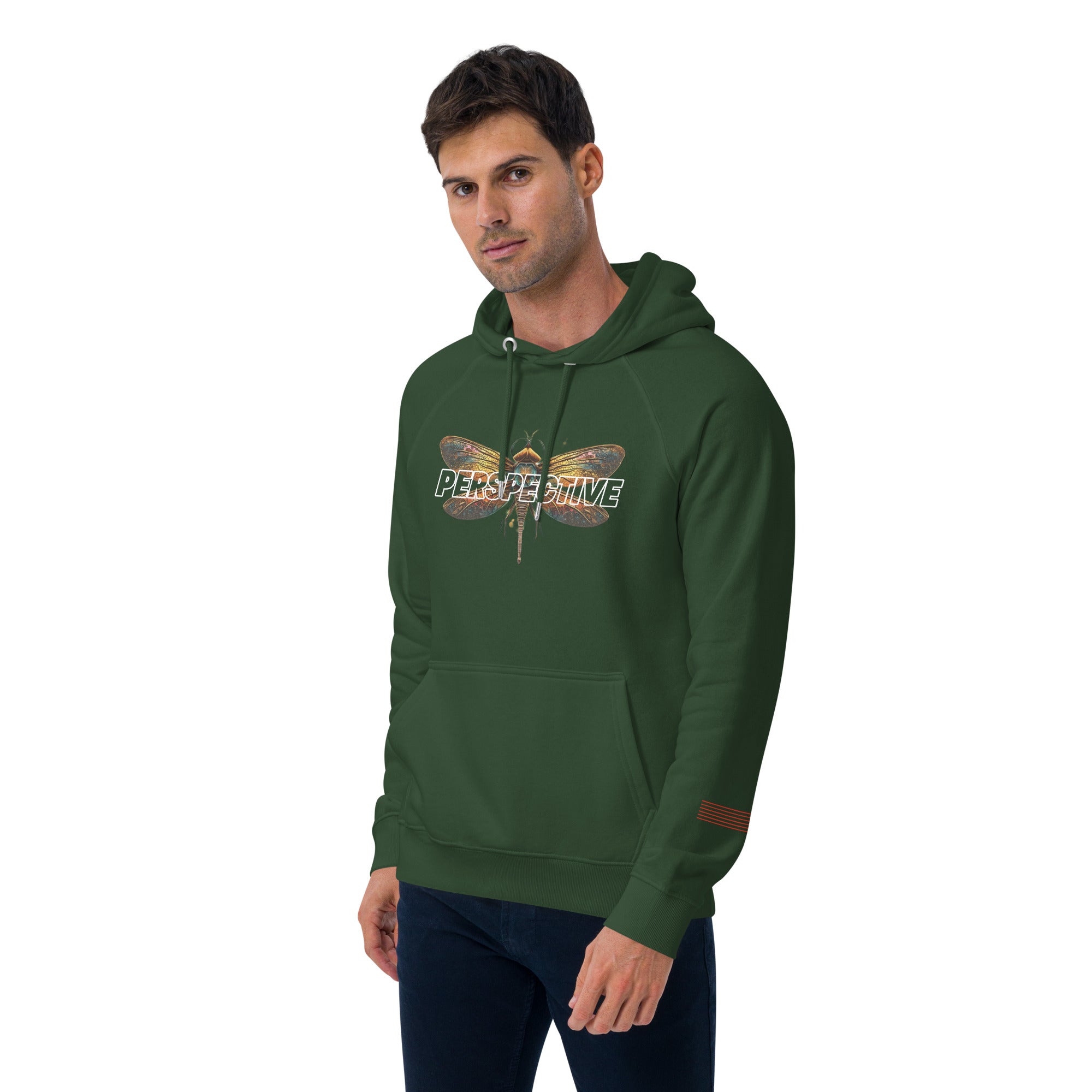 Dragonfly Perspective Unisex eco raglan hoodie