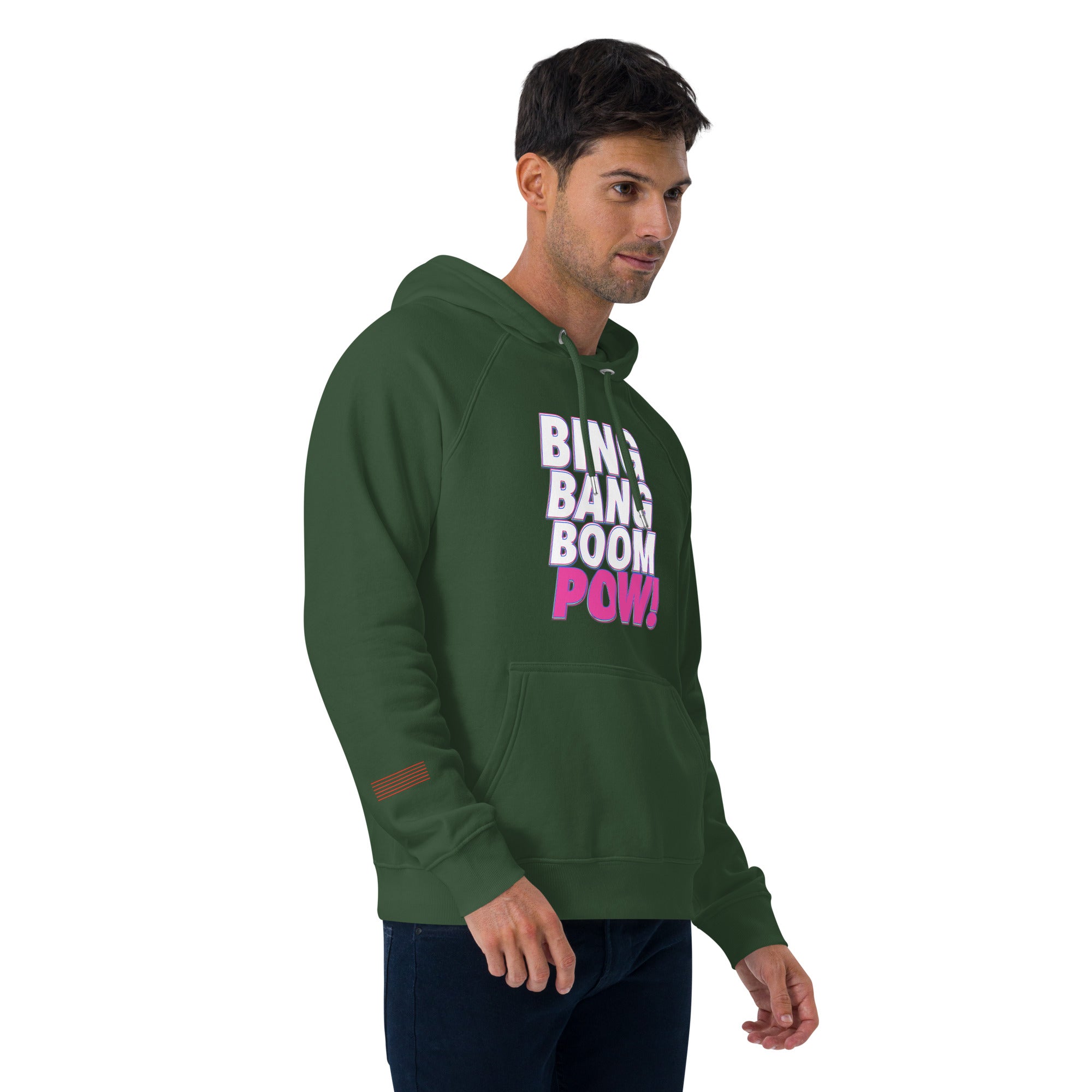 Bing Bang Boom POW! Unisex eco raglan hoodie