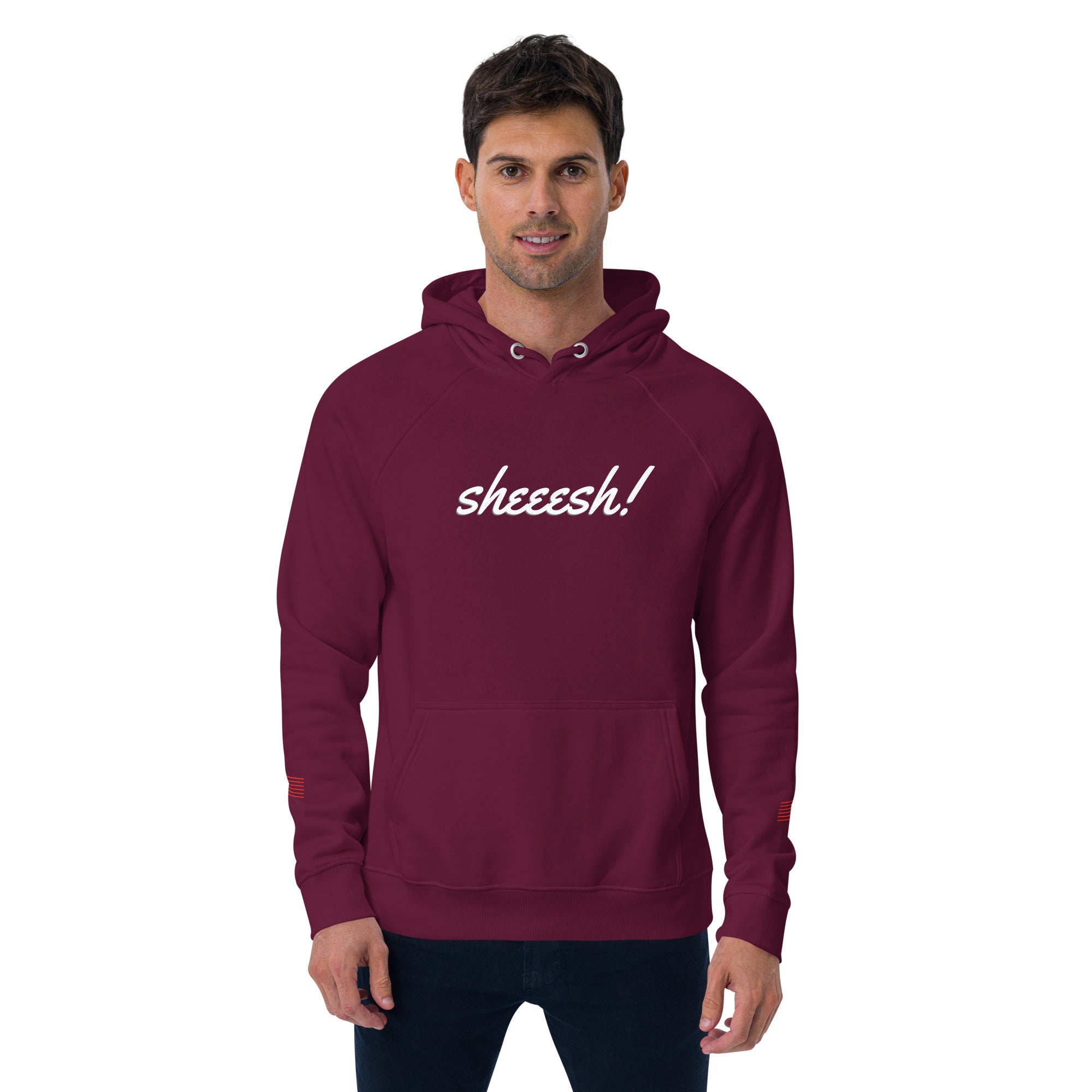 Sheeesh Unplug Unisex eco raglan hoodie