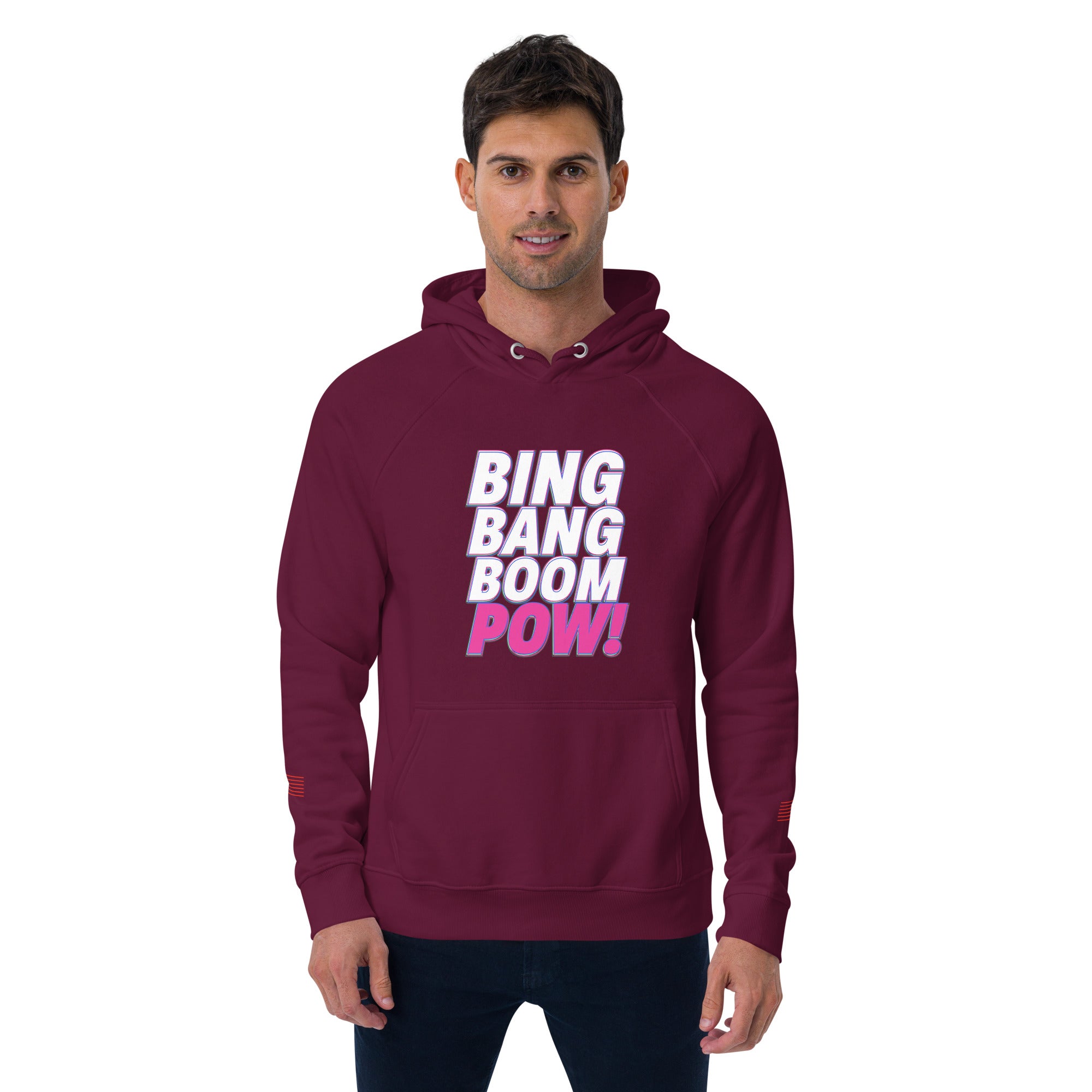 Bing Bang Boom POW! Unisex eco raglan hoodie