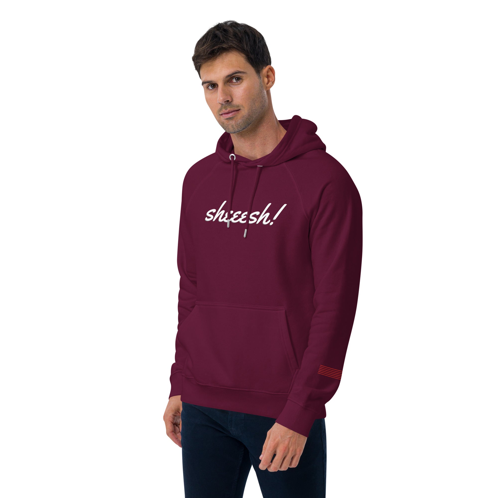 Sheeesh Unplug Unisex eco raglan hoodie