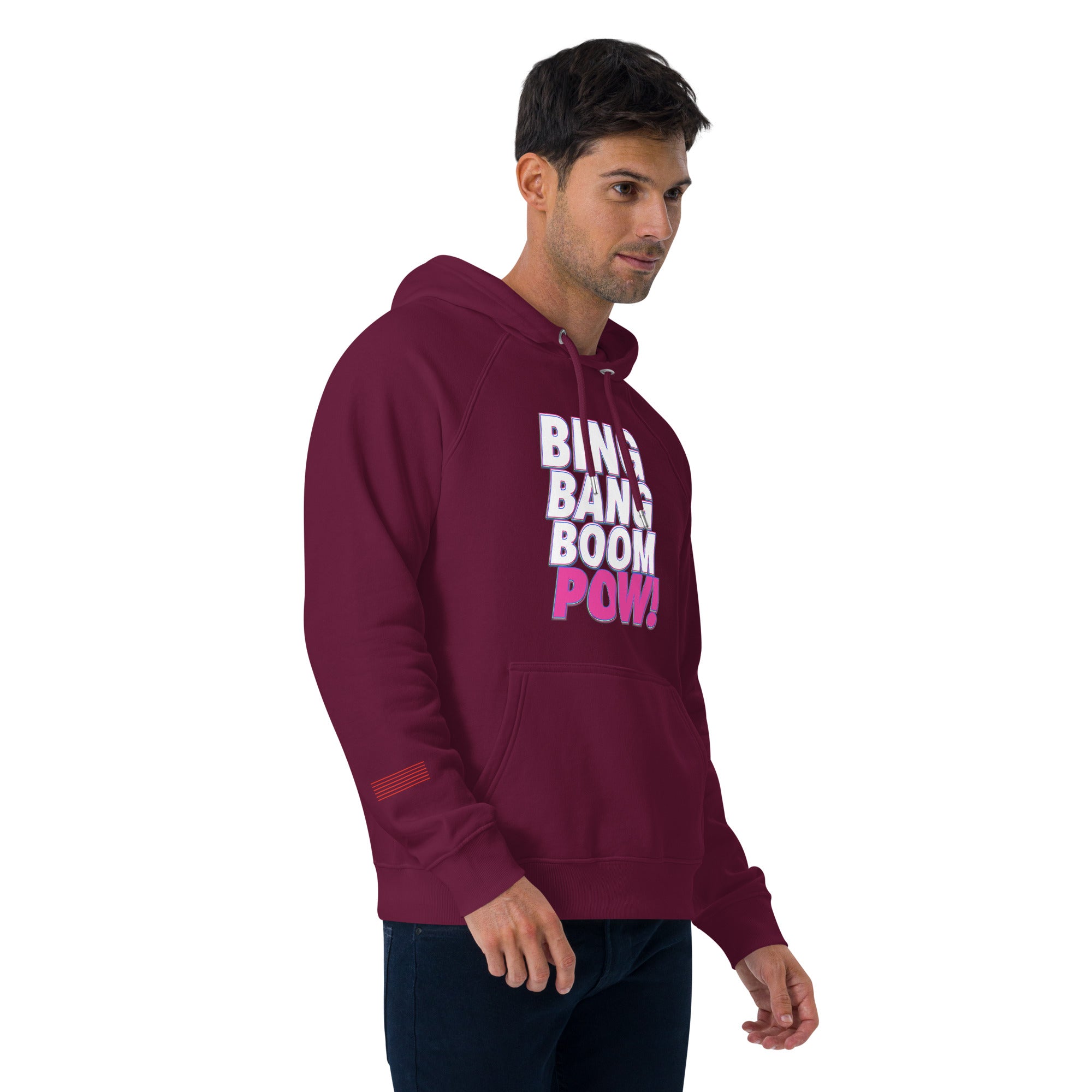 Bing Bang Boom POW! Unisex eco raglan hoodie