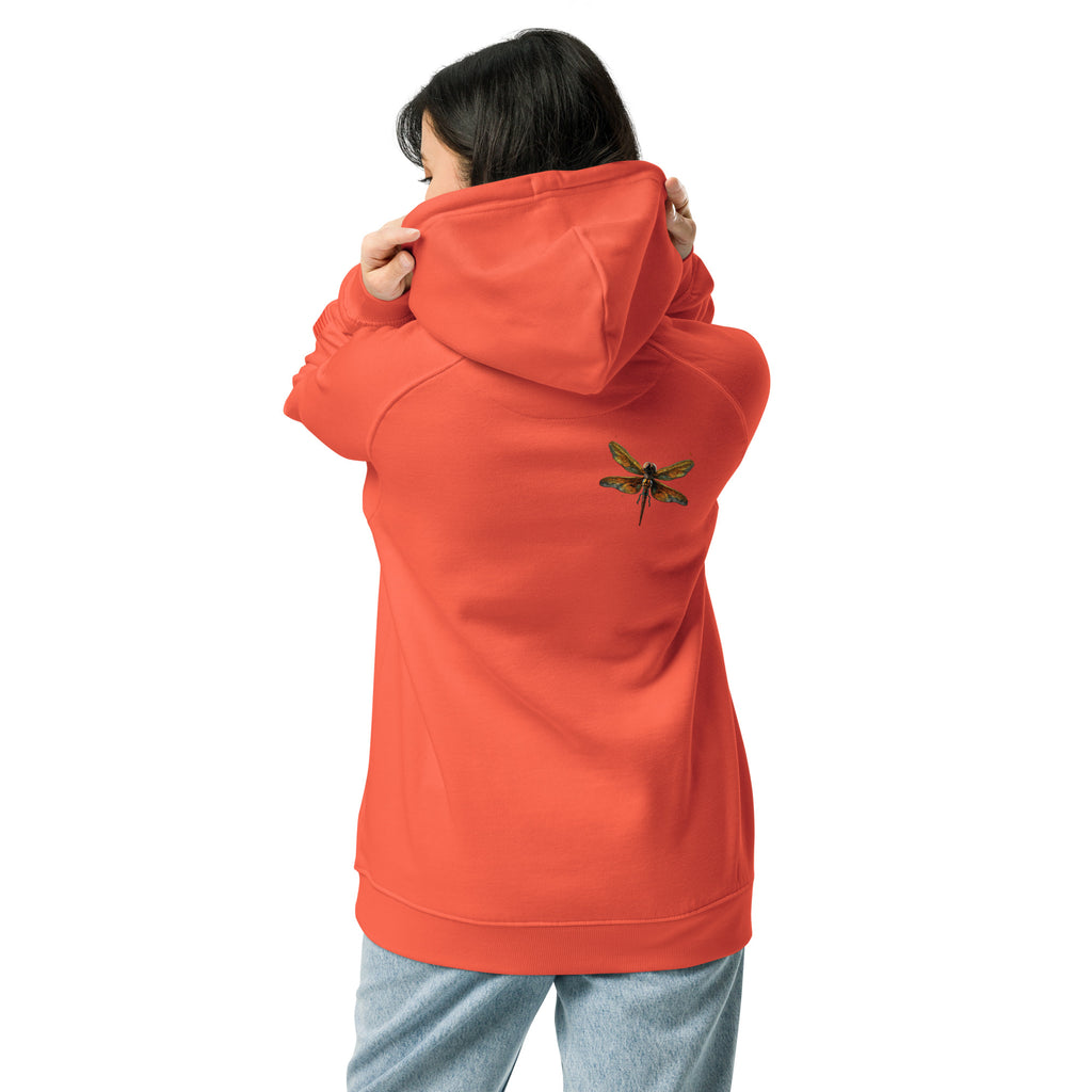 Crispy Dragonfly Unisex eco raglan hoodie