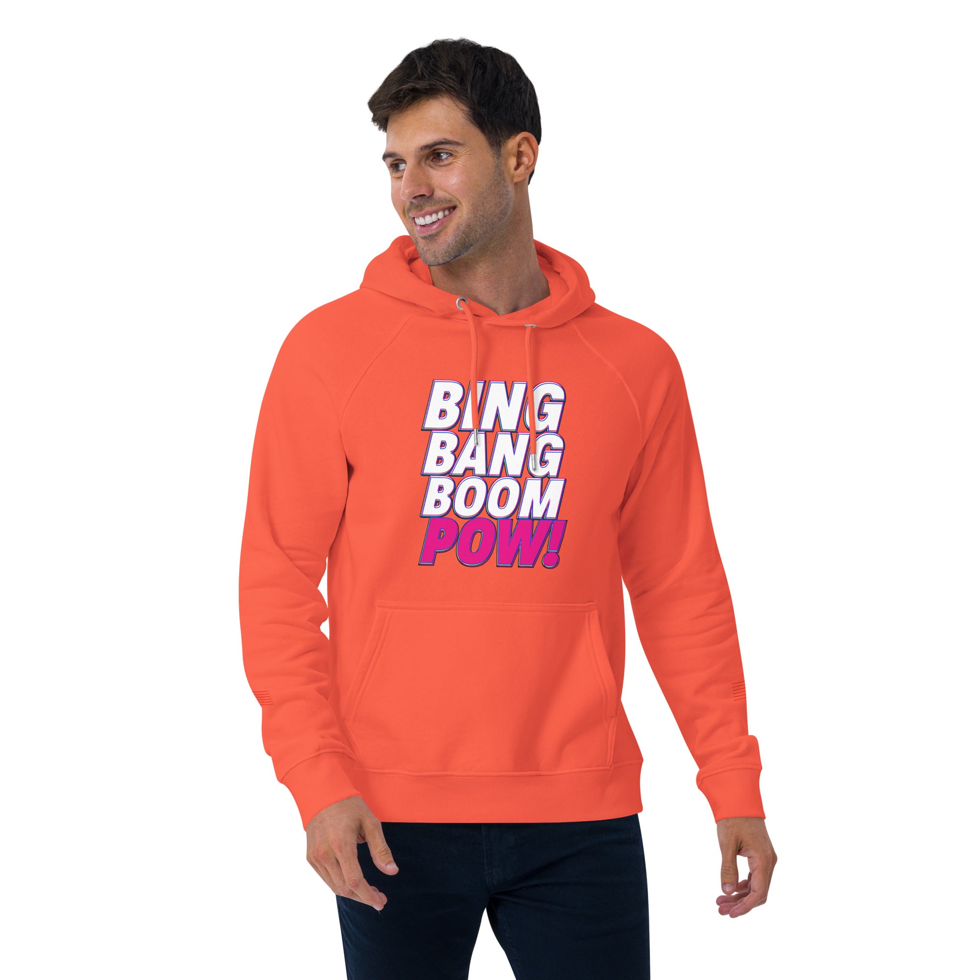 Bing Bang Boom POW! Unisex eco raglan hoodie