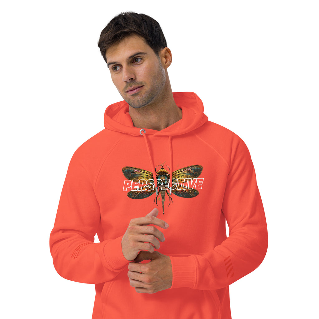 Dragonfly Perspective Unisex eco raglan hoodie