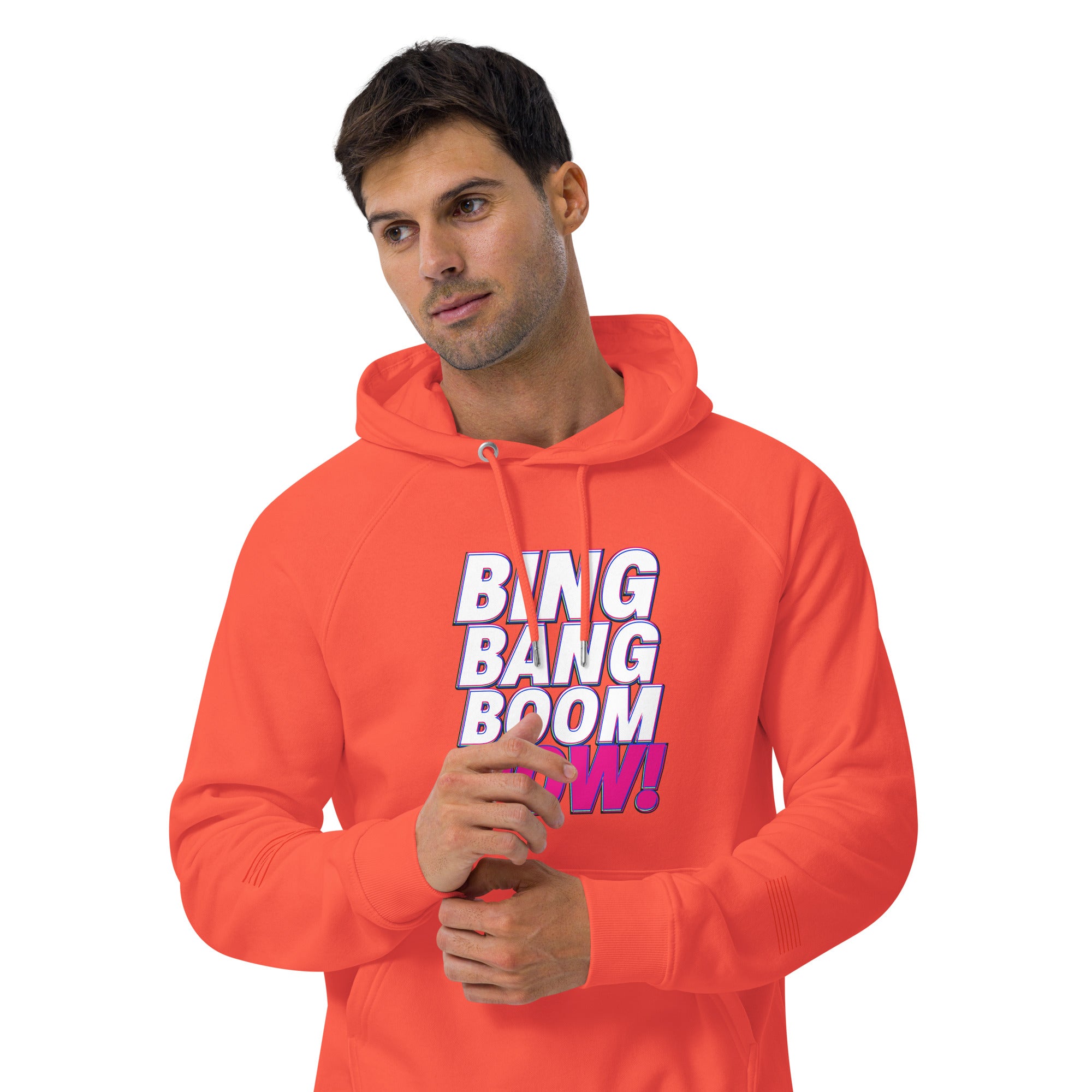 Bing Bang Boom POW! Unisex eco raglan hoodie