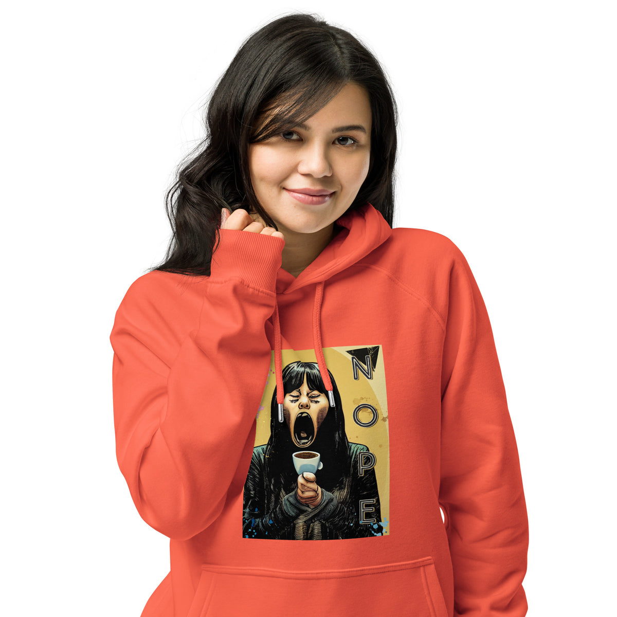 Nope! Coffee 1st Unisex eco raglan hoodie